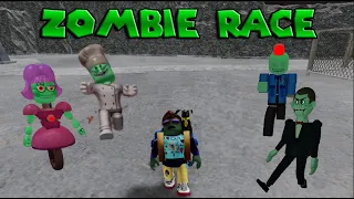 ZOMBIE Speed RUN RACE!  Scary Obby Games! Escape Mr Funny, Miss Ani-Tron, Siren Cop & Papa Pizza v2
