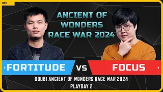 WC3 - [HU] Fortitude vs FoCuS [ORC] - Playday 2 - Doubi Ancient of Wonders Race War 2024