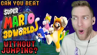 MARIO IS A CAT!?! Reacting to "Can You Beat Super Mario 3D World Without Jumping?" by Gamechamp3000