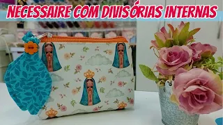 Como Fazer Necessaire Impermeável com 4 Divisórias Internas - Costura Iniciantes - Porta Maquiagem