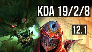 WARWICK vs ZED (JNG) | 19/2/8, 1.9M mastery, Legendary, 500+ games | BR Diamond | 12.1