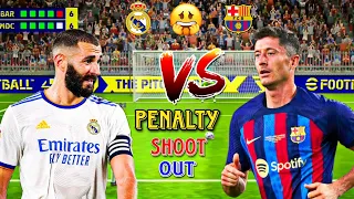 Real Madrid vs Barcelona - Penalty Shootout 2023 | Efootball PES Gameplay | El-Clasico penalty game