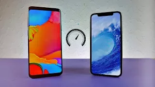 Samsung Galaxy S9 Plus vs iPhone X - Speed Test! (4K)