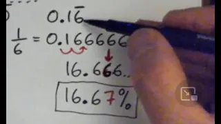 Convert the Fraction 1/6 to a Percent