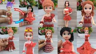 DIY Valentine Doll Dress Making With Clay💕❤️🥰Old Barbie Doll Makeover To Valentine Dolls Compilation