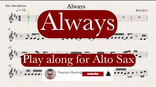Always - Bon Jovi | Play along for Alto Saxophone