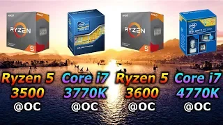 Ryzen 5 3500 OC vs Core i7 3770K OC vs Ryzen 5 3600 OC vs Core i7 4770K OC | PC Gameplay Benchmark