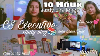 A Day In Life Of CS Executive 📚 ll 10Hour Study Challenge 🔥 Day-03 ##cs #studyvlog #companysecretary