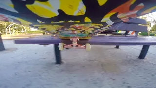 Kickflip noseslide skateboard POV