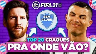 20 MELHORES Jogadores SEM CLUBE! Pra onde vão? (BUGADO) 😒 │ FIFA 21 Experimentos