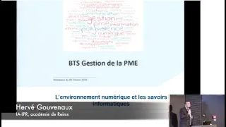 Environnement technologique et savoirs informatiques BTS GPME
