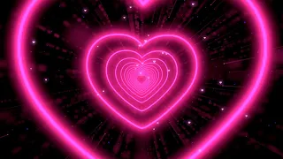 Beautiful💖Heart Background ✨Neon Lights Love Heart Tunnel Loop 2 Hours