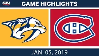 NHL Highlights | Predators vs. Canadiens - Jan. 5, 2019