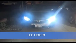 LED Headlights VS Halogen Headlights, upgrade, review and installation on a Honda Civic