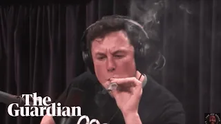 Elon Musk smokes marijuana on live web show