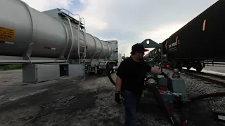 VR 180 Texas transloading from rail car to truck IWC oil part 1/3