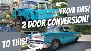 How to Easily Convert A 4 Door Tri-5 Chevy Into A 2 Door Hotrod!