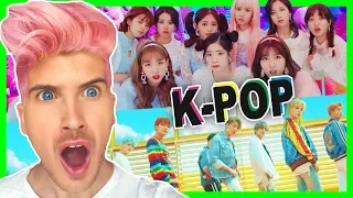 REACTING TO K-POP MUSIC VIDEOS! BTS, TWICE & More