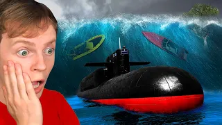 SUBMARINE in A TSUNAMI in GTA 5!