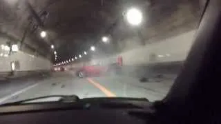 【事故】Ferrari 458 Italia Crash フェラーリ４５８イタリア がトンネル内でクラッシュ