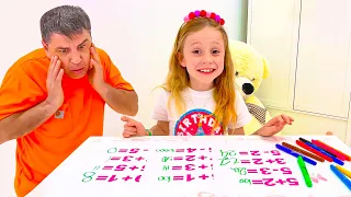 Nastya y papá están aprendiendo matemáticas