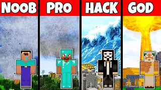 MINECRAFT BATTLE : NOOB vs PRO vs HACKER vs GOD TSUNAMI in Minecraft Animation BAD WEATHER!