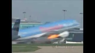 Bird Strike Boeing 757 Manchester Airport with live A.T.C com