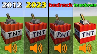 minecraft sounds 2012 vs 2023 vs bedrock vs teardown