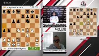 Magnus Carlsen beats Leinier Dominguez Perez in Philidor Defence! St. Louis Rapid & Blitz 2020