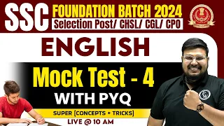 SSC Selection Post English Class 2024 | English Mock Test PYQs #4 | SSC CGL, CHSL, CPO | Bhragu Sir