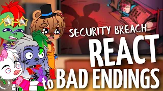 FNAF SECURITY BREACH react to Bad Endings in FNAF SB | My AU | Gacha Life & Gacha Club