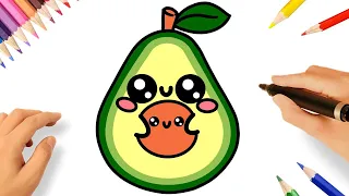 HOW TO DRAW A KAWAII AVOCADO 🥑