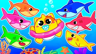 🦈Little Baby Sharks for Kids | Funny Songs For Baby & Nursery Rhymes by Toddler Zoo