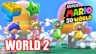 Super Mario 3D World - 100% Playthrough World 2 - All Green Stars & All Stamps
