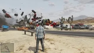 GTA V - Massive chain reaction explosions (100+ cars)