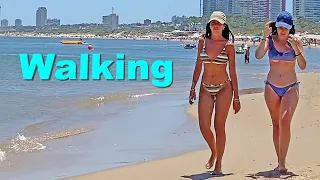 4K VIDEO BEACH WALK  Mansa PUNTA del ESTE URUGUAY Travel vlog
