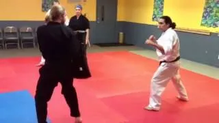 Defensive Retreating Jump Back Turning Kick