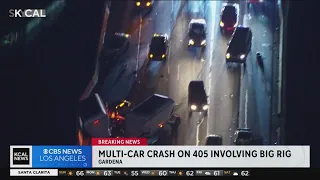 Multi-car crash stops up 405 Freeway in Gardena