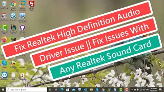 Fix Realtek High Definition Audio Driver Issue || Fix Issues With Any Realtek Sound [Solved]