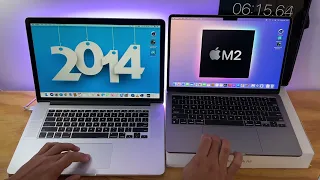 2023 Macbook air 13" m2 vs 2014 Macbook Pro  15" i7 performance Comparison