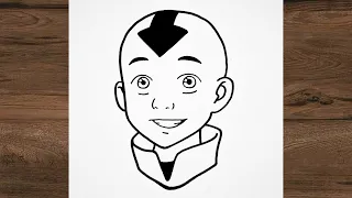How to draw AVATAR AANG - The Last Airbender │ EASY anime drawing tutorial for beginners