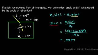 Physics 11.2.3b - Snell's Law Example