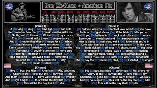 Don McLean - American Pie [Vocals] [Jam Track] [Guitar chords & lyrics]