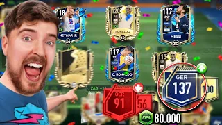 TRANSFORMEI A CONTA DO MR BEAST NO FIFA MOBILE!