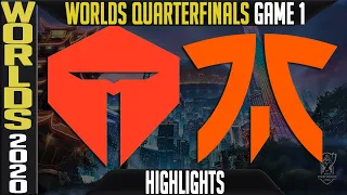 TES vs FNC Highlights Game 1 | Quarterfinals Worlds 2020 Playoffs | TOP Esports vs Fnatic G1