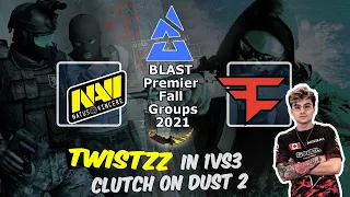 Twistzz in 1vs3 clutch on Dust 2, NAVI vs FaZe, BLAST Premier Fall Groups 2021