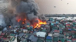 Drone shot sa sunog sa Navotas