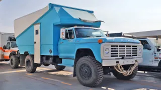 THE BIGGEST TRUCK CAMPER EVER! 1979 Ford F-600 Custom 4x4 Overland Rig Exterior Walk Through