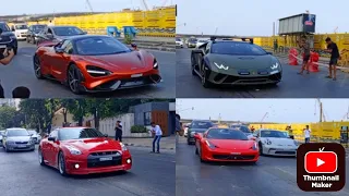super cars in Mumbai. mclaren 765, Lamborghini steratto, naissan gtr