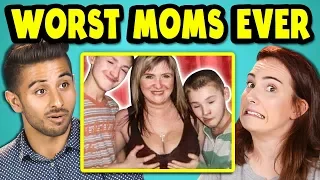 10 WORST MOMS EVER PHOTOS w/ Adults (React)
